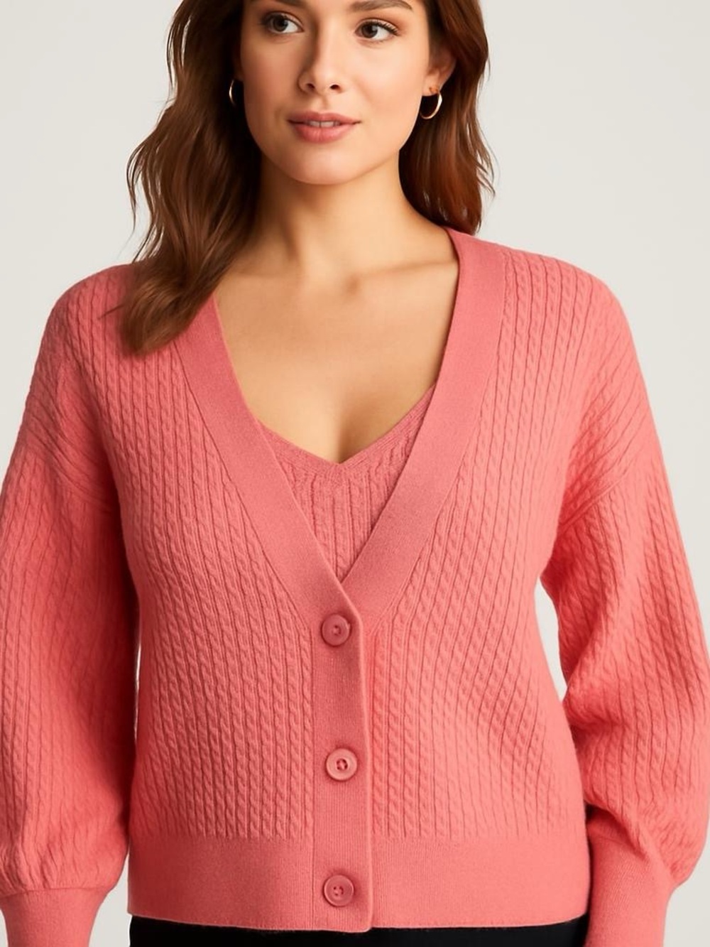 Venus Cardigan and Shell‎ 2 pieces Coral Size S